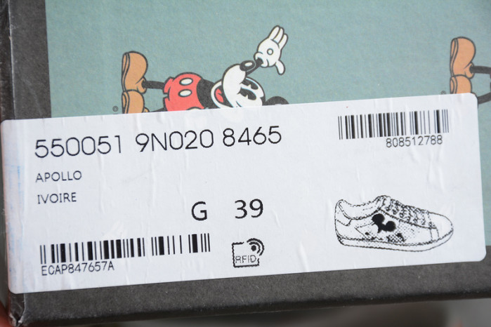 g*u*i low-top sneaker white with mickey e1246