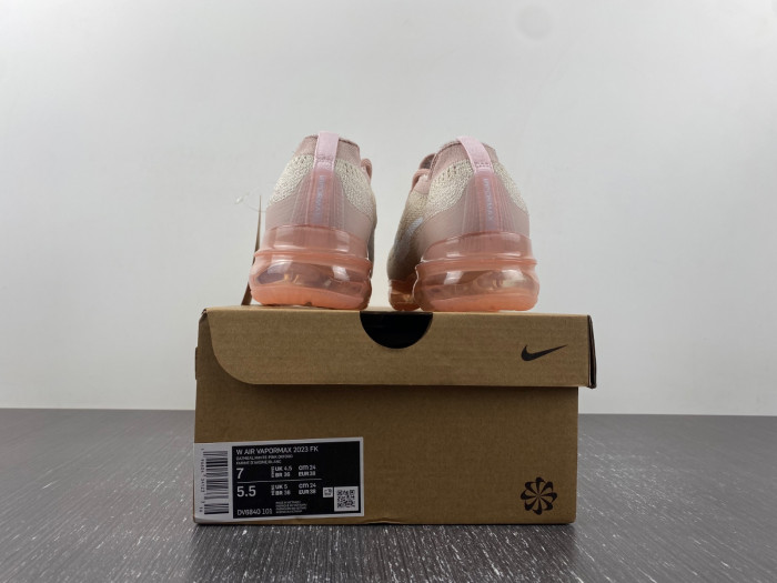nike air vapormax 2023 flyknit oatmeal pearl pink dv6840-100