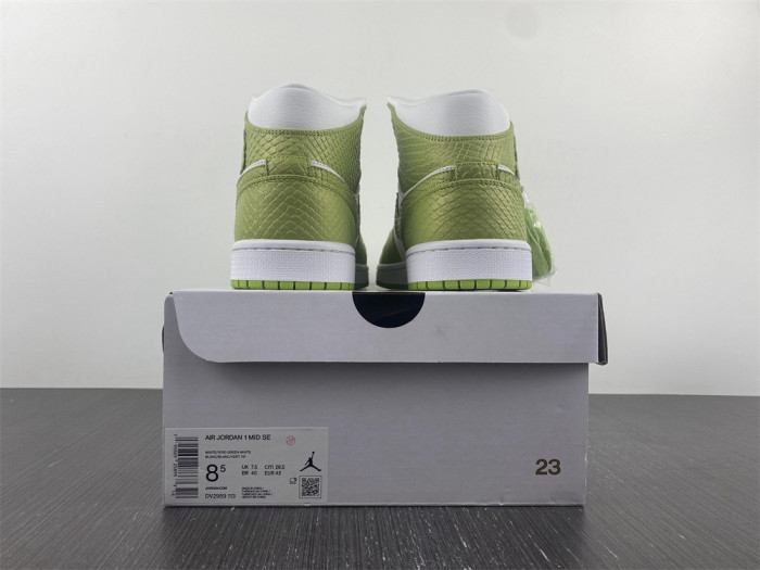air jordan 1 mid green python dv2959-113