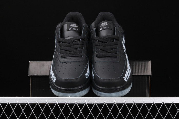 nike air force 1 low black skeleton halloween bq7541-101