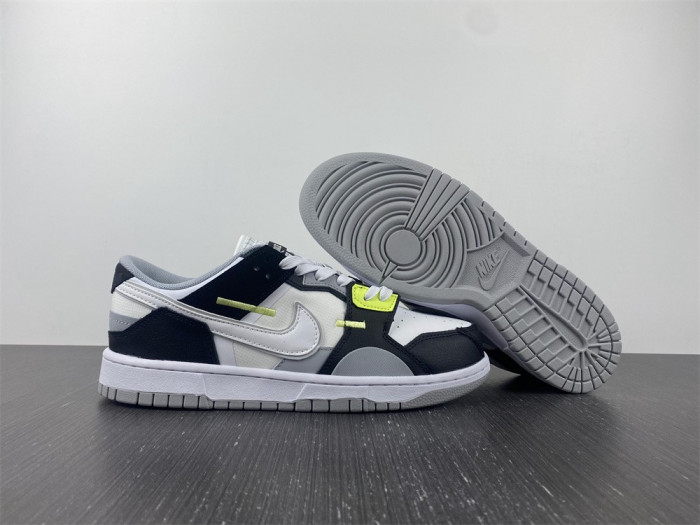 nike dunk low scrap wolf grey light lemon twist dc9723-001