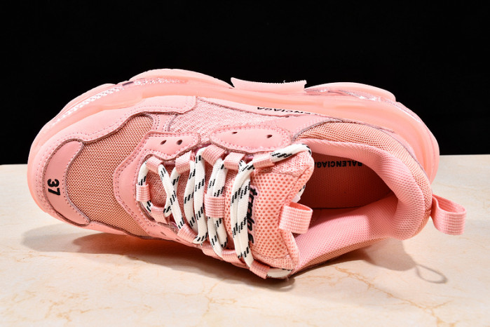 Ba*len*cia*ga triple s trainers clear sole trainer pink 542023-02