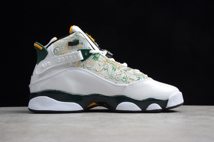 air jordan 6 rings seattle S*personics white green yellow 322992-102