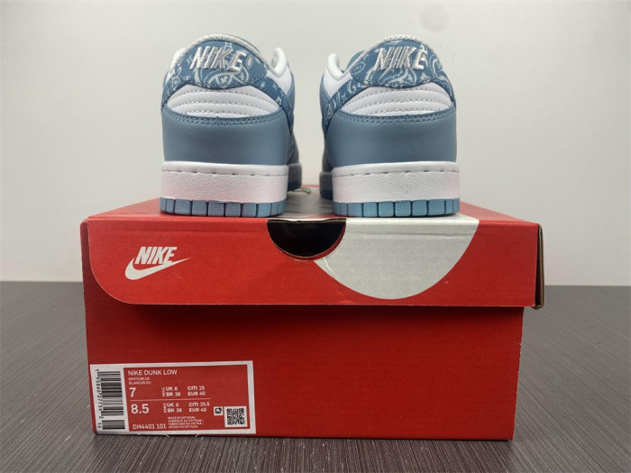nike dunk low “blue paisley” dh4401-101