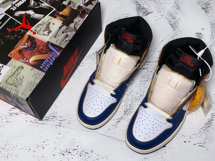 union x jordan 1 retro high los angeles blue toe bv1300-146