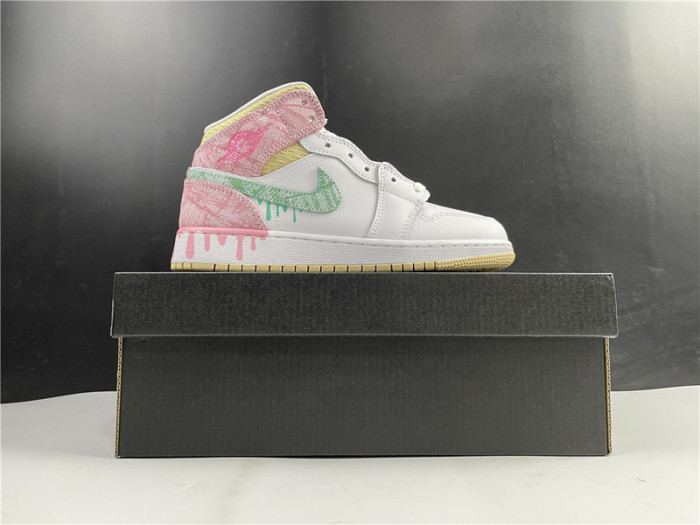 air jordan 1 mid pink ice-cream dd1666-100