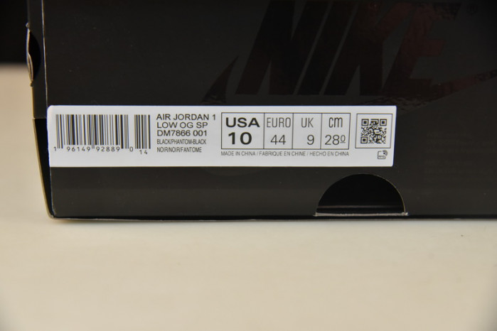 travis scott x air jordan 1 low “black phantom” dm7866-100