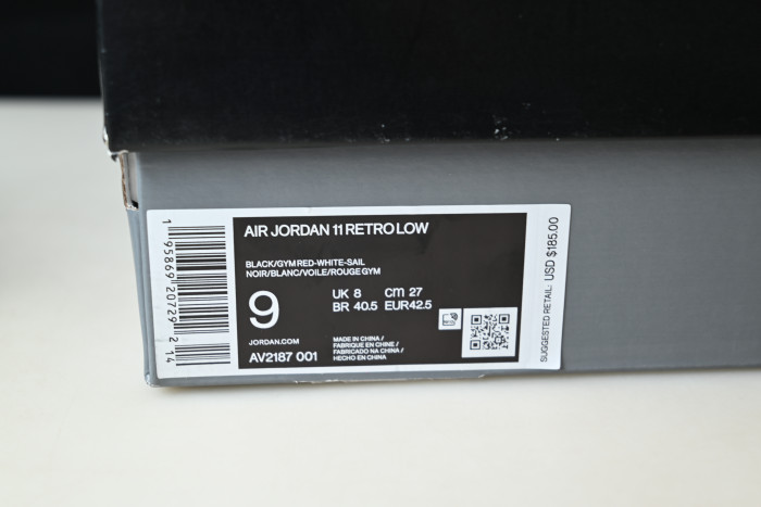 air jordan 11 low "72-10" av2187-001