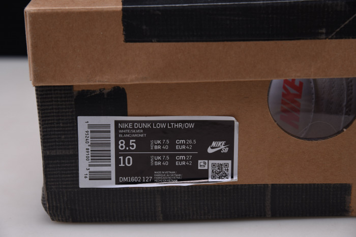 ow x nike dunk low lot 1 dm1602-127