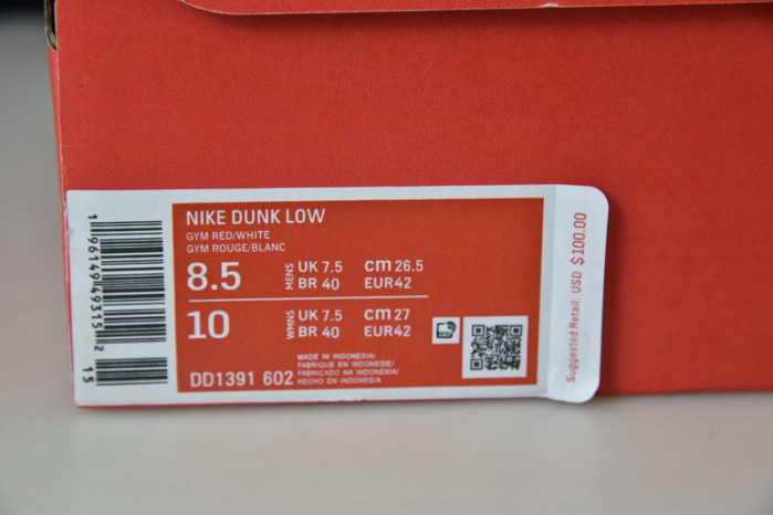 nike dunk low ‘team red’ dd1391-602