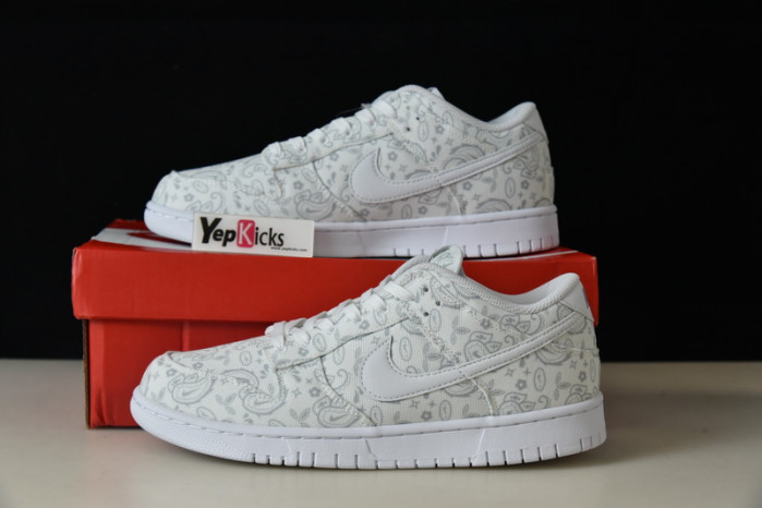 nike dunk low white paisley dj9955-100