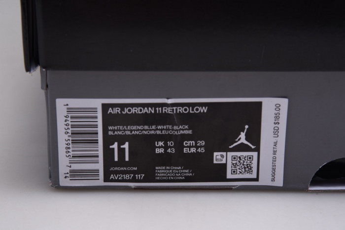 air jordan 11 low”legend blue“ low av2187-117