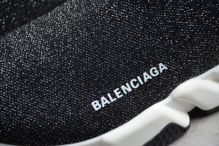 Ba*len*cia*ga speed trainer sneakers black sliver wt-9033
