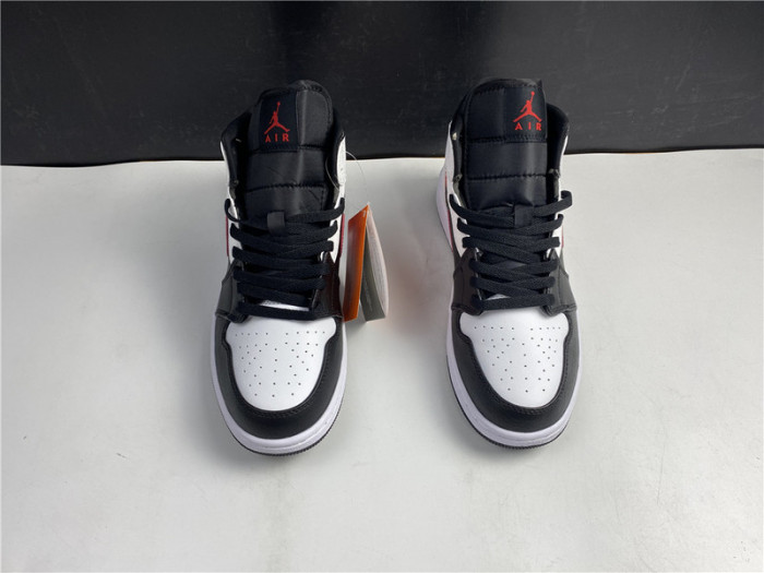air jordan 1 mid black chile red white 554724-075