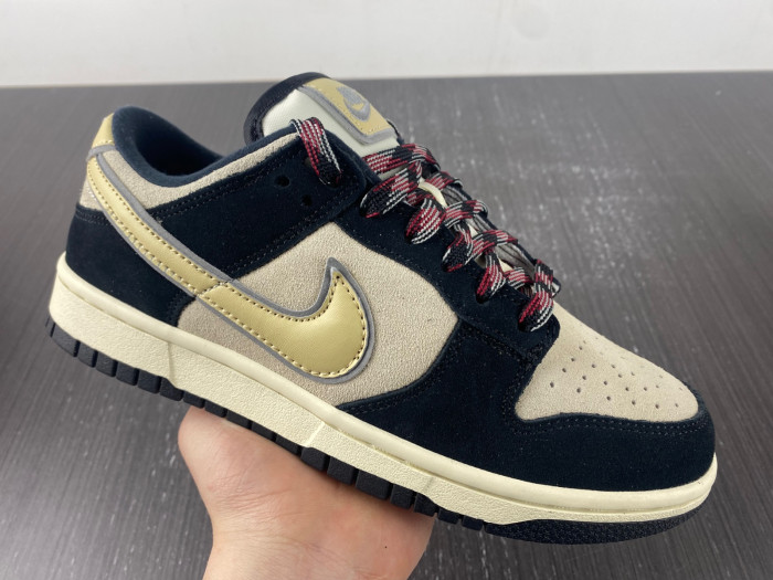 nike dunk low lx black suede team gold dv3054-001