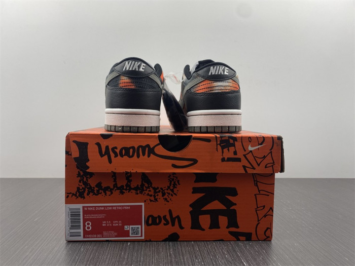 nike dunk low graffiti black red dm0108-001