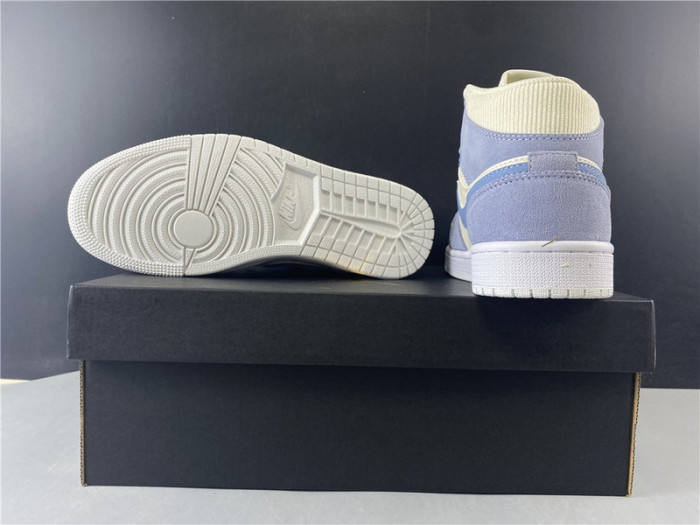 air jordan 1 mid mixed textures blue da4666-100