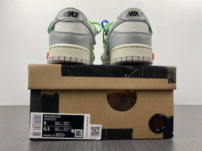 nike dunk low ow lot 26 dm1602-116