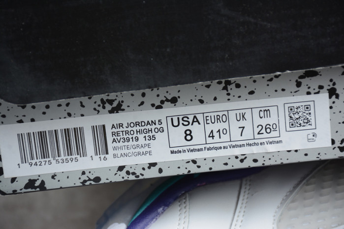 air jordan 5 retro grape fresh prince av3919-135