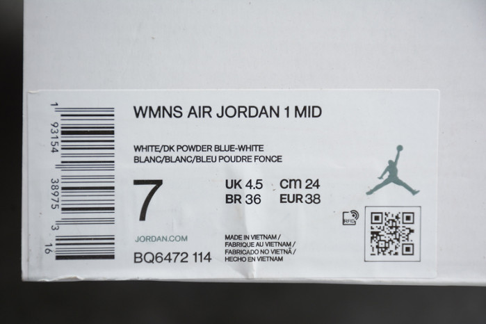 air jordan 1 mid unc bq6472-114