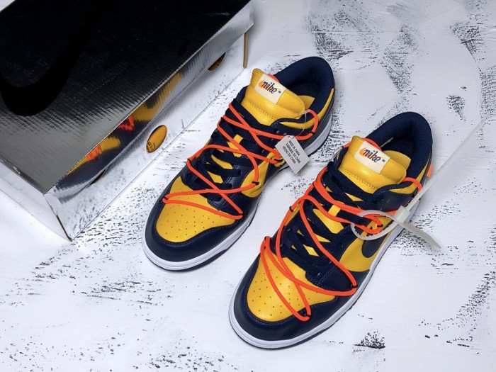 ow x nike dunk low white michigan ct0856-700