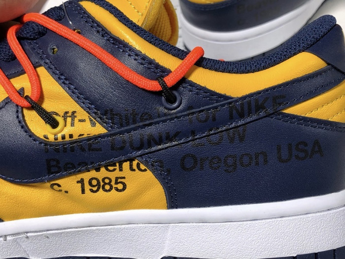 ow x nike dunk low white michigan ct0856-700